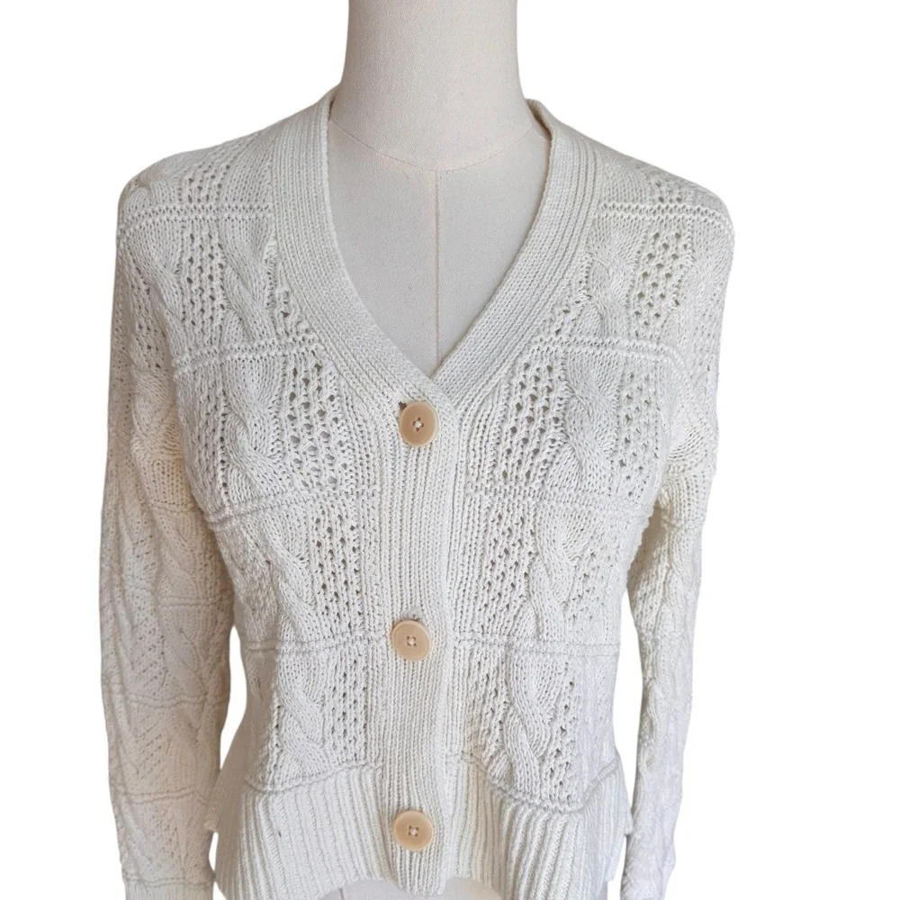 Madewell - Open Cable-Stitch Cardigan Sweater Sz S